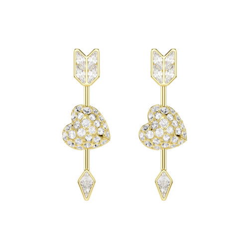 Helen Kirchhofer - Swarovski Idyllia Drop Ohrhänger Verschiedene Schliffe Herz mit Pfeil Weiss Goldlegierungsschicht - 5737295