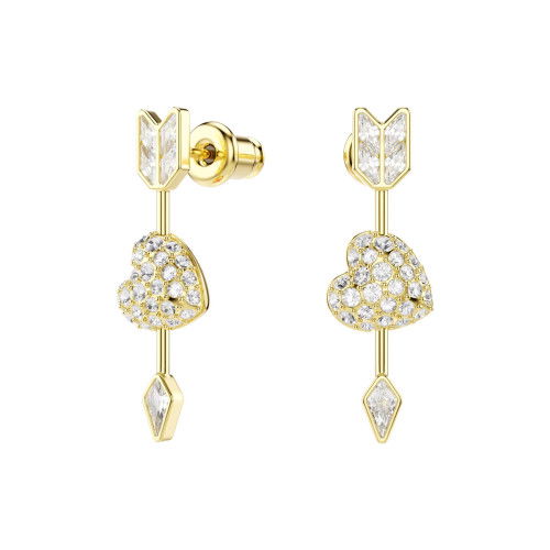 Helen Kirchhofer - Swarovski Idyllia Drop Ohrhänger Verschiedene Schliffe Herz mit Pfeil Weiss Goldlegierungsschicht - 5737295