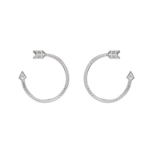 Helen Kirchhofer - Swarovski Idyllia Kreolen Verschiedene Schliffe Pfeil Weiss Rhodiniert - 5741522