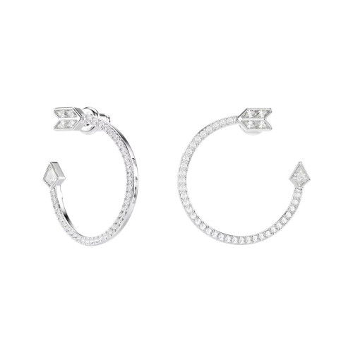 Helen Kirchhofer - Swarovski Idyllia Kreolen Verschiedene Schliffe Pfeil Weiss Rhodiniert - 5741522