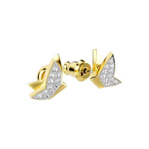 Helen Kirchhofer - Swarovski Idyllia Lilia Ohrstecker Schmetterling Weiss Goldlegierungsschicht - 5736070