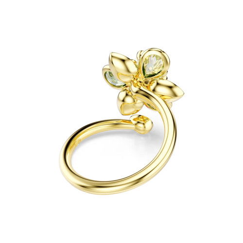 Helen Kirchhofer - Swarovski Idyllia Offener Ring Verschiedene Schliffe Blume Grün Goldlegierungsschicht