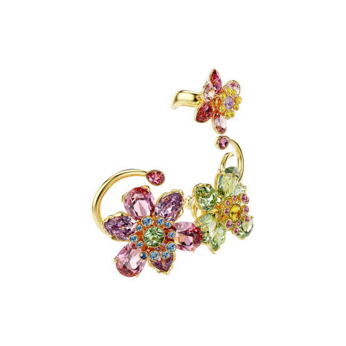 Helen Kirchhofer - Swarovski Idyllia Ohrspange Set Asymmetrisches Design verschiedene Schliffe Blume Mehrfarbig Goldlegierungsschicht - 5709026
