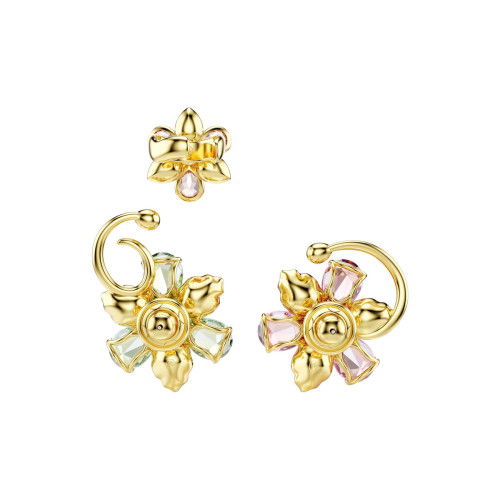 Helen Kirchhofer - Swarovski Idyllia Ohrspange Set Asymmetrisches Design verschiedene Schliffe Blume Mehrfarbig Goldlegierungsschicht - 5709026