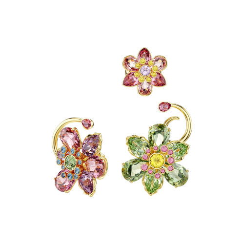 Helen Kirchhofer - Swarovski Idyllia Ohrspange Set Asymmetrisches Design verschiedene Schliffe Blume Mehrfarbig Goldlegierungsschicht - 5709026