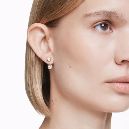 Helen Kirchhofer - Swarovski Imber Ohrring Jackets Asymmetrisches Design Verschiedene Schliffe Weiss Gold - 5705461