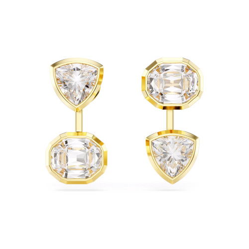 Helen Kirchhofer - Swarovski Imber Ohrring Jackets Asymmetrisches Design Verschiedene Schliffe Weiss Gold - 5705461