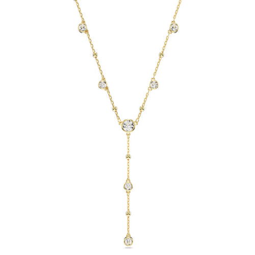 Helen Kirchhofer - Swarovski Imber Y Halskette Rundschliff Verstreutes Design Weiss Gold - 5684510