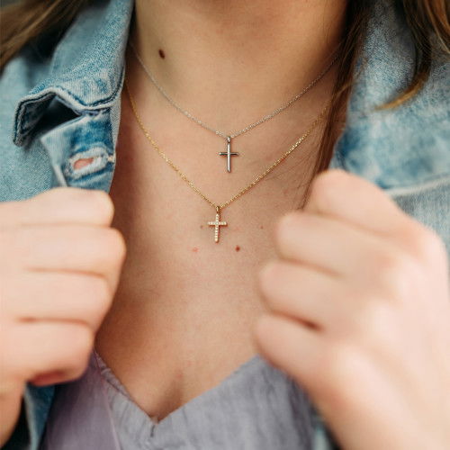 Helen Kirchhofer - Julie Julsen Kids Halskette mit Anhänger Sparkling Cross - JJKNE33856-G