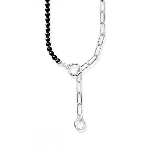 Helen Kirchhofer - Thomas Sabo Halskette aus Onyx Beads mit weissen Steinen Silber - KE2193-027-11-L47V
