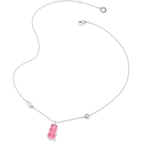 Helen Kirchhofer - Thomas Sabo Halskette mit pinkem Goldbären-Anhänger und Steinen Silber - KE2206-052-9-L45V