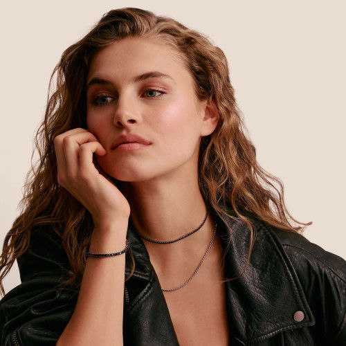 Helen Kirchhofer - Thomas Sabo Halskette Tenniskette Sparkling Black Zirkoniasteine Silber - KE2303-643-11