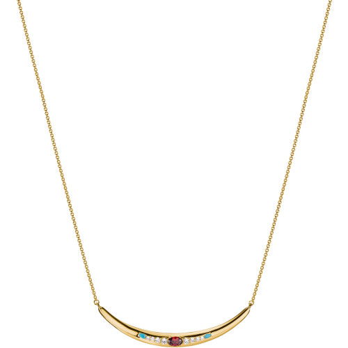 Helen Kirchhofer - Thomas Sabo Halskette Roter Zirkoniastein Halbform Elyndra 18k Vergoldung - KE2330-971-7-L45V