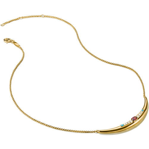 Helen Kirchhofer - Thomas Sabo Halskette Roter Zirkoniastein Halbform Elyndra 18k Vergoldung - KE2330-971-7-L45V