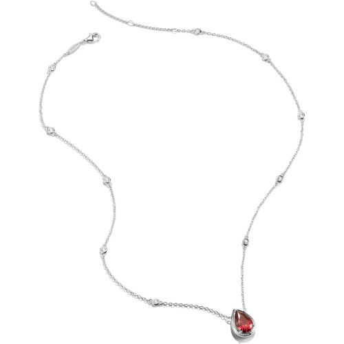 Helen Kirchhofer - Thomas Sabo Halskette Tropfen Granatrot mit weissen Zirkoniasteinen Elyndra Silber - KE2331-051-10-L50V