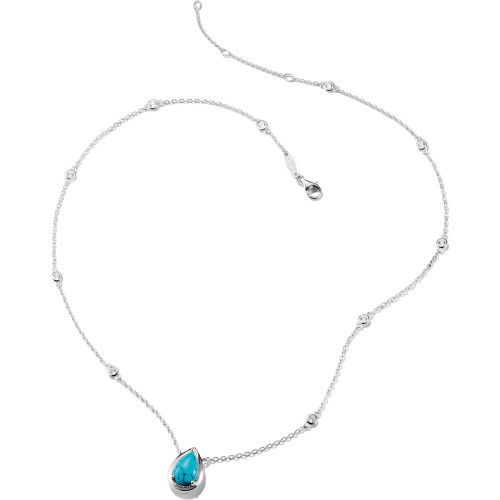 Helen Kirchhofer - Thomas Sabo Halskette Türkiser Tropfenförmiger Stein Elyndra Silber - KE2331-405-17-L50V