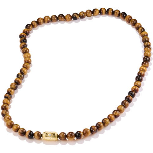 Helen Kirchhofer - Thomas Sabo Halskette Beads mit Tigerauge Elyndra 18k Vergoldung - KE2335-324-2-L55
