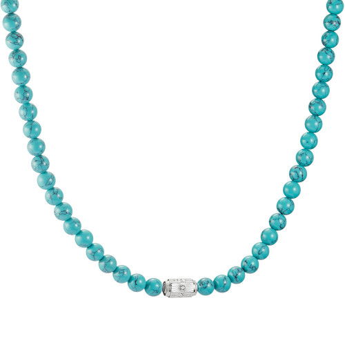Helen Kirchhofer - Thomas Sabo Halskette Beads mit imitiertem Türkis Elyndra Silber - KE2335-405-17-L55