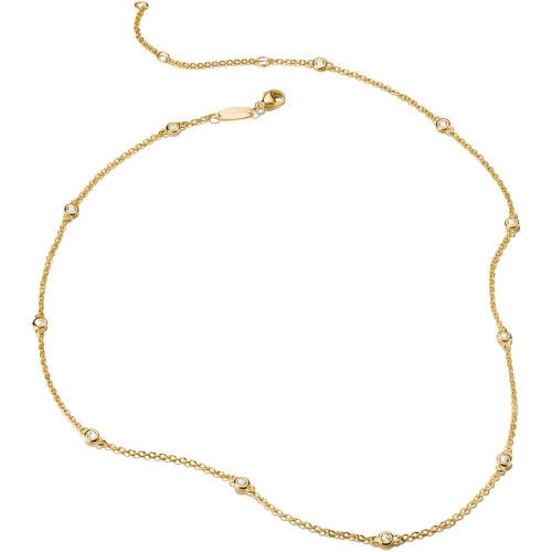 Helen Kirchhofer - Thomas Sabo Halskette Weisse Zirkoniasteine 18k Vergoldung - KE2340-414-14