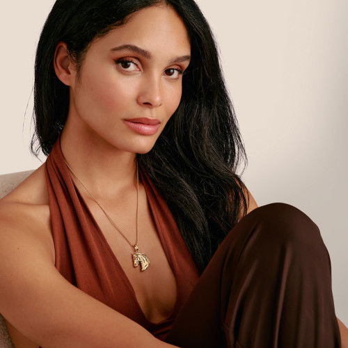 Helen Kirchhofer - Thomas Sabo Halskette Pferdekopf Zirkonia Elyndra 18k Vergoldung - KE2342-414-39-L50V