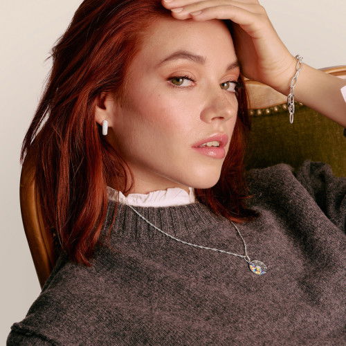 Helen Kirchhofer - Thomas Sabo Halskette Wednesday Fenster Emaille Silber - KE2348-691-7-L45V