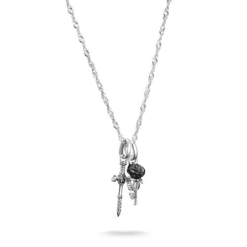 Helen Kirchhofer - Thomas Sabo Halskette True Romance Schwert und Rose Zirkonia Silber - KE2352-691-11-L45V