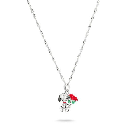 Helen Kirchhofer - Thomas Sabo Halskette Snoopy mit Rosen Anhänger PEANUTS Silber - KE2353-664-7-L45V
