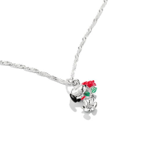 Helen Kirchhofer - Thomas Sabo Halskette Snoopy mit Rosen Anhänger PEANUTS Silber - KE2353-664-7-L45V