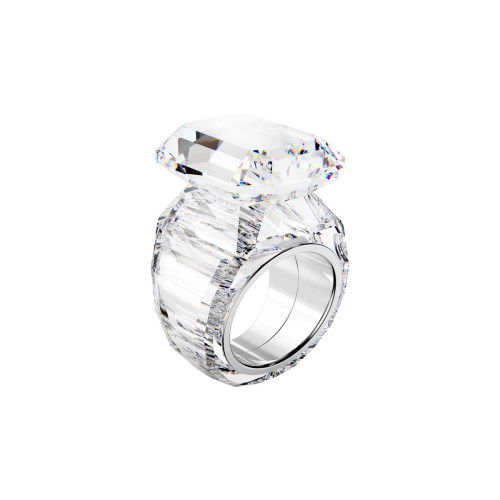 Helen Kirchhofer - Swarovski Lucent Cocktail Ring Oktagon Schliff Weiss