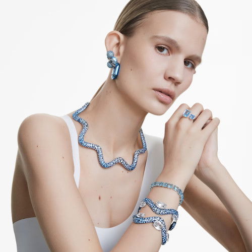 Helen Kirchhofer - Swarovski Lucent Kreolen Achteckform Klein Blau - 5696038