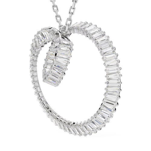 Helen Kirchhofer - Swarovski Matrix Halskette Baguette Schliff Weiss Rhodiniert - 5727114