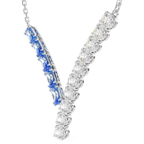 Helen Kirchhofer - Swarovski Matrix Halskette Verschiedene Schliffe Blau Rhodiniert - 5732265