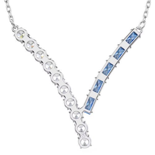 Helen Kirchhofer - Swarovski Matrix Halskette Verschiedene Schliffe Blau Rhodiniert - 5732265
