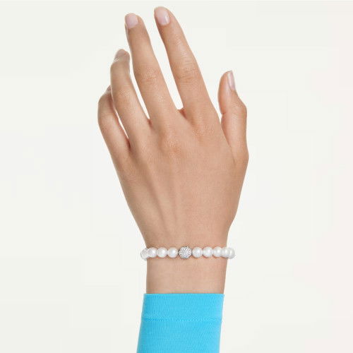Helen Kirchhofer - Swarovski Matrix Armband Kristallperle Weiss Rhodiniert - 5747747