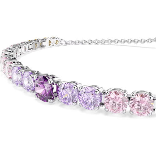Helen Kirchhofer - Swarovski Matrix Tennis Bracelet Gradient of round cuts Multicolored Rhodium plated - 5751197