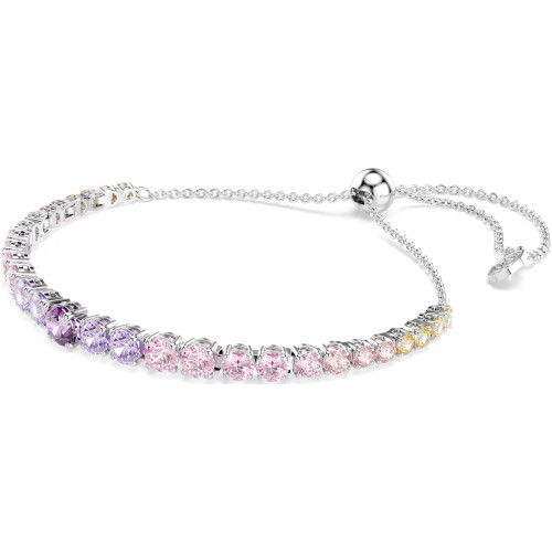Helen Kirchhofer - Swarovski Matrix Tennis Bracelet Gradient of round cuts Multicolored Rhodium plated - 5751197