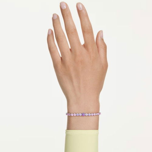 Helen Kirchhofer - Swarovski Matrix Tennis Bracelet Gradient of round cuts Multicolored Rhodium plated - 5751197