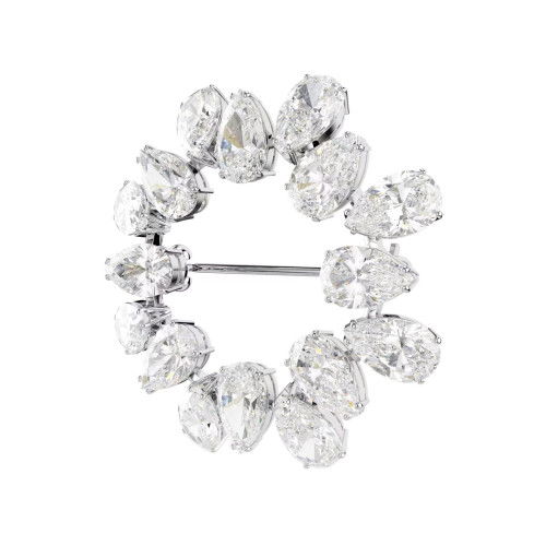 Helen Kirchhofer - Swarovski Matrix Brosche Tropfenschliff Weiss Rhodiniert - 5714646