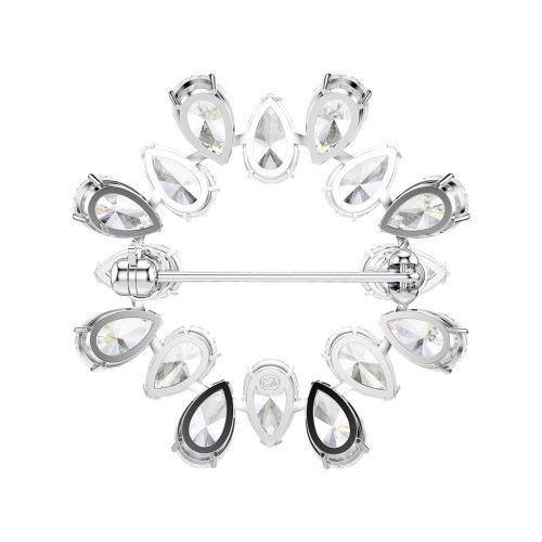 Helen Kirchhofer - Swarovski Matrix Brosche Tropfenschliff Weiss Rhodiniert - 5714646