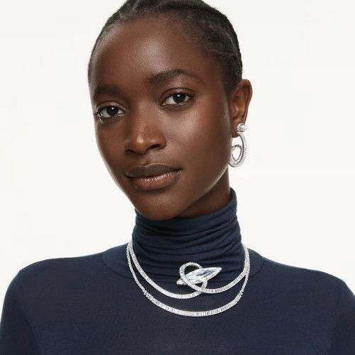 Helen Kirchhofer - Swarovski Matrix Halsband Baguette Schliff Weiss Rhodiniert - 5727039