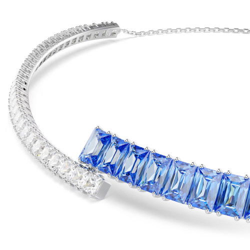 Helen Kirchhofer - Swarovski Matrix Halsband Verschiedene Schliffe Blau Rhodiniert - 5722464