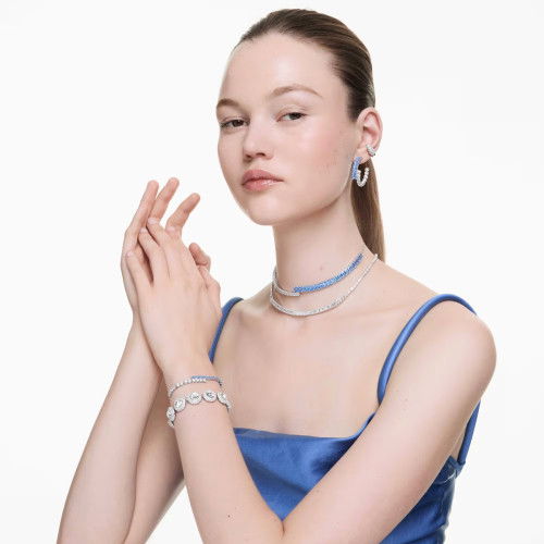 Helen Kirchhofer - Swarovski Matrix Halsband Verschiedene Schliffe Blau Rhodiniert - 5722464