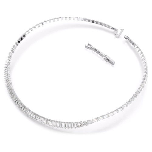 Helen Kirchhofer - Swarovski Matrix Halskette Baguette Schliff Weiss Rhodiniert - 5727111
