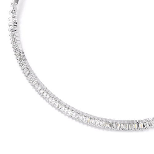 Helen Kirchhofer - Swarovski Matrix Halskette Baguette Schliff Weiss Rhodiniert - 5727111
