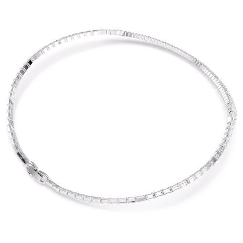 Helen Kirchhofer - Swarovski Matrix Halskette Baguette Schliff Weiss Rhodiniert - 5727111