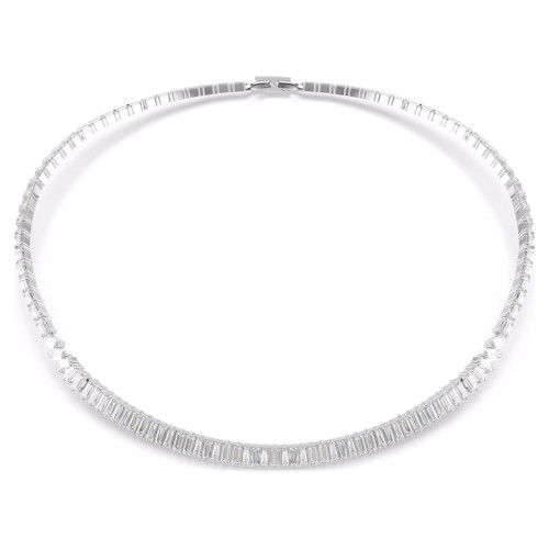 Helen Kirchhofer - Swarovski Matrix Halskette Baguette Schliff Weiss Rhodiniert - 5727111