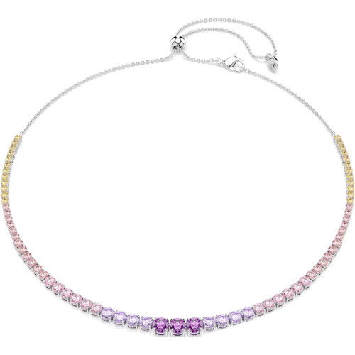 Helen Kirchhofer - Swarovski Matrix Tennis Necklace Gradient of round cuts Multicolored Rhodium plated - 5751196