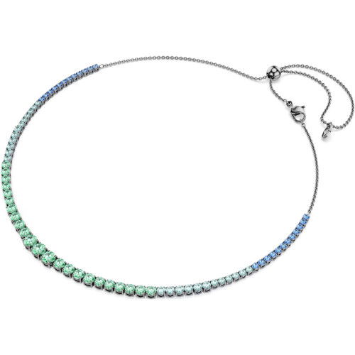 Helen Kirchhofer - Swarovski Matrix Tennis Necklace Gradient of round cuts Multicolored Ruthenium plated - 5751192