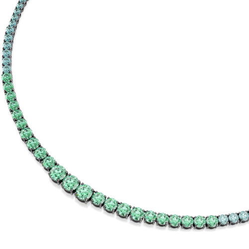 Helen Kirchhofer - Swarovski Matrix Tennis Necklace Gradient of round cuts Multicolored Ruthenium plated - 5751192