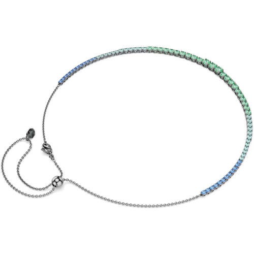 Helen Kirchhofer - Swarovski Matrix Tennis Necklace Gradient of round cuts Multicolored Ruthenium plated - 5751192